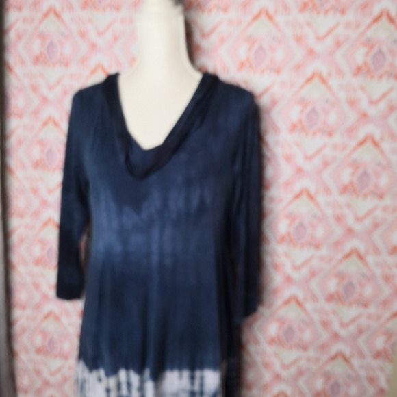 Soft Surroundings Small Tie-Dye Tunic Dress Blue - Picture 7 of 8